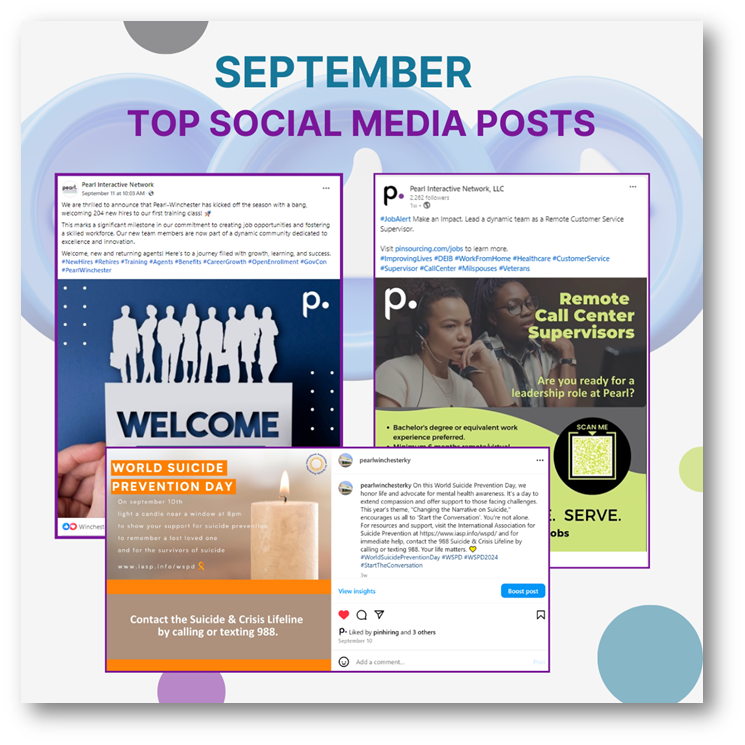 A collage of social media posts Septembers Top Social Media Posts