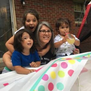 Rachael, with 3 of her 4 grandchildren